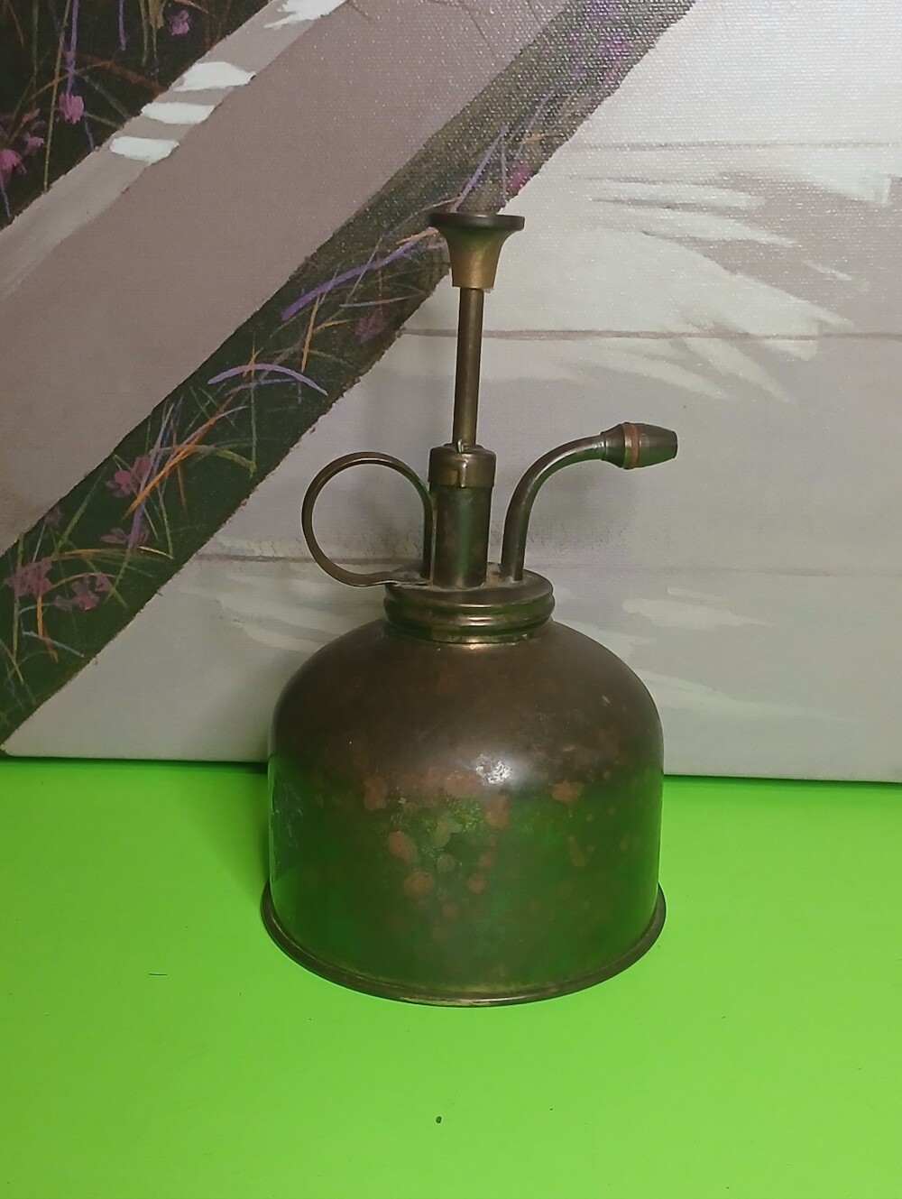 Antique-Style Brass Plant Mister in Aged Copper Finish